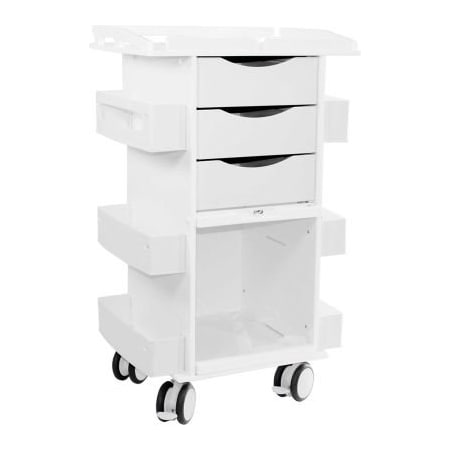Trippnt Core DX Storage Cart with Security Railed Top and Clear PETG Sliding Door 53504